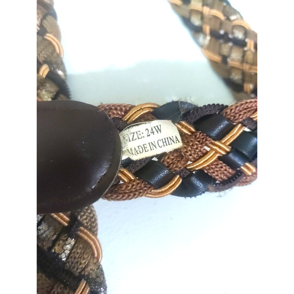 Women\'s Belt Lot Of 5 Various Sizes Braided Leather Black Brown main image 15